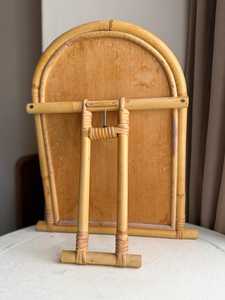 Arch Shaped Artisan Handmade Rattan table <b>Mirror</b> Cane <b>Mirror</b> Decorative Accent for Interior Design - Product Image 3
