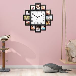 Horloge murale avec affichage de 12 photos, décoration murale pour la maison, cadre photo mural, horloge avec collage de photos - Product Image 6