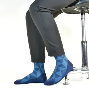 Geometric Pattern Ankle <b>Socks</b> for Adults Casual Wear Breathable Knitted Design Multiple Colors Available - Product Image 5
