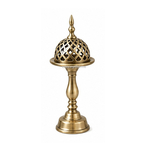 Bronze Incense <b>Burner</b> With Perforated Dome And Stand Aromatic All Season Use - Product Image 6