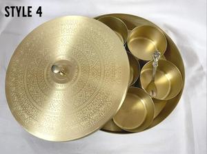 Brass Spice Box – Handcrafted <b>Kitchen</b> Utility & Festive Gift - Product Image 4