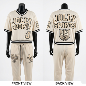 <span class=keywords><strong>Set</strong></span> Premium in Jersey <span class=keywords><strong>di</strong></span> Poliestere 220 GSM per <span class=keywords><strong>Donna</strong></span>, Traspirante, Colore Crema con Pannello a Contrasto, Logo Ricamato Personalizzato - Product Image 1