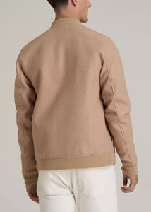 Veste de baseball en toile 100% laine avec logo personnalisé sur le devant, imperméable, veste bomber d'hiver pour hommes - Product Image 4