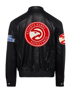 Veste en cuir intégral des Atlanta Hawks, noire - Product Image 2