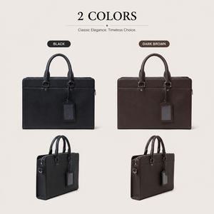 Sac Messager Classique en Cuir de Vachette Saffiano Noir pour Homme, Sacoche de Mode Rigide, Sac à Bandoulière pour Ordinateur Portable avec Fermeture Éclair - Product Image 3
