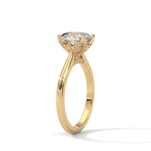 Oval Cut Moissanite Engagement <b>Ring</b> 14K Gold Plated 925 <b>Silver</b> <b>Solitaire</b> Wedding Jewelry for Women - Product Image 2