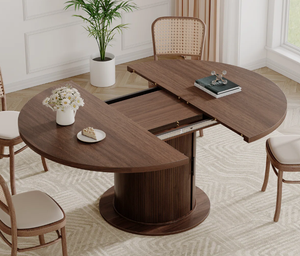 Mesa de Comedor Redonda Marrón Industrial Más Vendida en Europa, Muebles Industriales, Muebles para Comedor, Mesa de Madera 2026 - Product Image 5