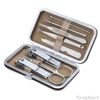 Kit de manucure professionnel portable multifonctionnel en acier inoxydable personnalisé, durable, avec ressort unique (3-en-1, 10-en-1) pour voyage