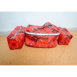 Juego de 3 Bolsas de Maquillaje Cosméticas Portátiles con Cierre, Asa Suave y Diseño Ecológico, 100% Algodón Puro, Venta al Por Mayor - Product Image 1