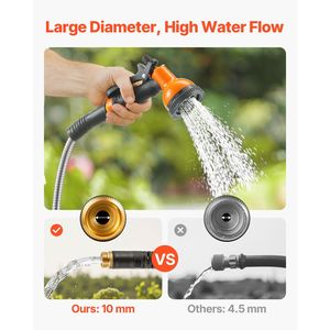 Tubo da Giardino Rinforzato in Acciaio Inossidabile Antiruggine da 60m, Anti-Piega, con Ugello a 10 Funzioni, Disponibile anche nelle Lunghezze da 7,5m e 15m - Product Image 5