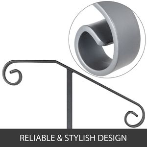 Corrimano in ferro battuto a montante singolo con supporto a terra per 1-2 gradini, dispositivo di assistenza per la salita - Product Image 5