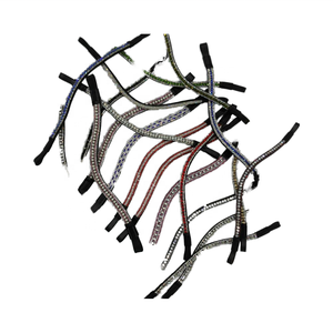 Elegante ecuestre Multicolor Crystal Leather Horse Brow Band Hot Fix Brow Band - Product Image 1