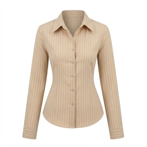 Chemise habillée à manches longues rayée pour homme, col rabattu, tissu popeline, tenue formelle d'automne, respirante et confortable - Product Image 4