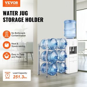 Portabottiglie Resistente a 3 Livelli per Contenitori d'Acqua da 5 Galloni, Portabottiglie a Doppia Fila con Capacità di 6 Bottiglie, Scaffali Utilitari - Product Image 2