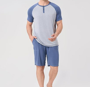 Ensemble d'été pour hommes, t-shirt et short assortis, ensemble t-shirt et short pour hommes, 100% coton, couleurs imprimées - Product Image 5