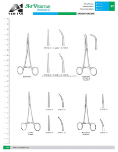 ชุดเครื่องมือผ่าตัดสแตนเลสแบบใช้ซ้ำได้ คีมคีบหลอดเลือดแดงแบบโค้งตรง รุ่น A-1 VERITAS คุณภาพสูง - Product Image 6