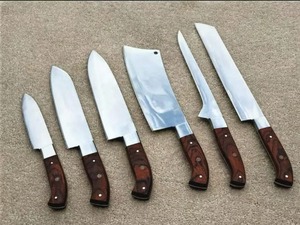 Custom Handmade Six-Piece Chef <b>Set</b> 67-Layer Stainless Steel Blades up to 3.9in Straight Edge Ambidextrous <b>Sharp</b> Durable Wooden - Product Image 3
