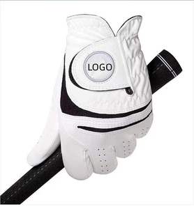 Dernier modèle de gants de golf en cuir véritable blanc antidérapants à doigts complets pour hommes adultes, légers et durables - Product Image 2