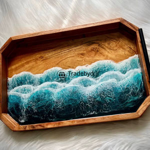 Bandeja de Resina Moderna de Diseño, Plato Decorativo Móvil Hecho a Mano de Primera Calidad para Comedor, Hogar y Regalos, Tradebyd - Product Image 1
