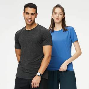 T-shirt homme en polyester bleu acier, coupe ajustée, respirant, pour la gym, la course, le fitness, l'entraînement, léger, vêtements de sport d'été - Product Image 4