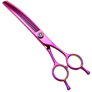 กรรไกรตัดแต่งขนสุนัขแบบมืออาชีพ กรรไกรโค้ง กรรไกรซอยขนเหล็ก - Product Image 2