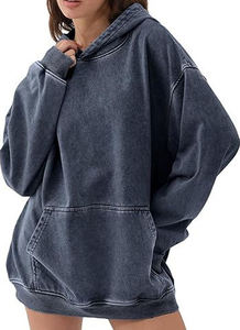 Sweats à capuche oversize vintage en molleton épais délavé à l'acide pour femmes avec livraison et expédition - Product Image 5