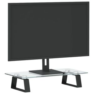 Soporte para Monitor de Vidrio Templado y Metal Negro de 15.7"x7.9"x3.1" para Computadoras Portátiles - Product Image 3