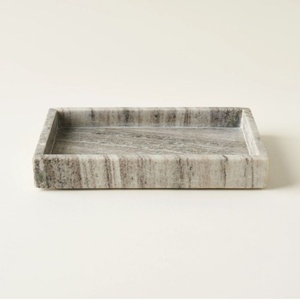 Fluted marble <b>tray</b> rectangular vanity <b>tray</b> decorative organizer jewelry <b>tray</b> soap dish <b>perfume</b> <b>tray</b> candle holder luxury stone - Product Image 2