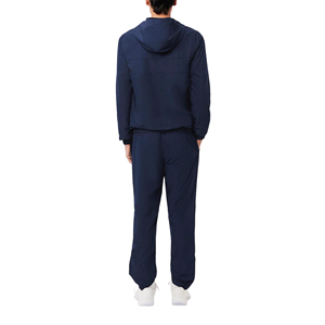 Ensemble de survêtement pour homme en coton 100% écologique bleu marine uni pour l'hiver, avec capuche et cordon de serrage, 2 pièces, veste décontractée et pantalon long - Product Image 6