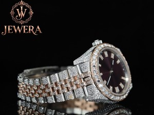 Mossinate Luxury Stainless Steel Analog Glass Watch with Sparkling Diamonds for Men Women Mechanical Movement Fashionable Design - Product Image 1