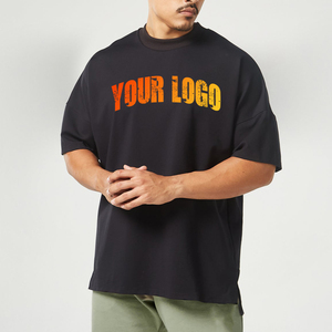 T-shirt en gros à prix réduit, T-shirt oversize en coton 300 g/m², T-shirt court graphique DTG, T-shirts vintage délavés à l'acide coupe carrée pour hommes - Product Image 4