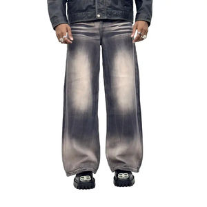 Pantalones Vaqueros Anchos de Diseño Premium y Buena Calidad para Hombre, Ecológicos, Transpirables, Talla Grande, Lavado Ácido - Product Image 3