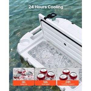 Nevera Flotante Premium de 40 QT, Enfriador de Agua Anfibio con Ruedas, Almacenamiento en Seco, Cuerda de Remolque para Alimentos - Product Image 3