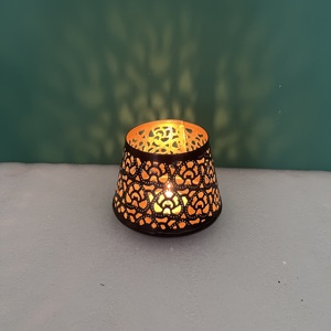 Moroccan Style Metal Candle Holder Hollow Carved <b>Tea</b> <b>Light</b> <b>Lantern</b> Decorative Cup for Home Wedding Ramadan Decor - Product Image 1