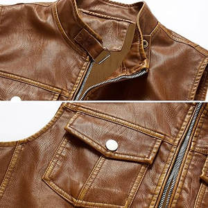 Chaleco de Cuero para Hombre, Transpirable, Cómodo y Ligero, Ropa Casual, Precio Razonable, Hecho en Fábrica - Product Image 4