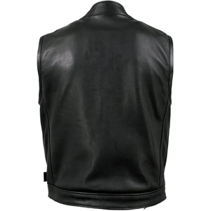 Veste en cuir pour moto Samroz Sports pour homme, noire, Chaos Premium, double fermeture - Product Image 2