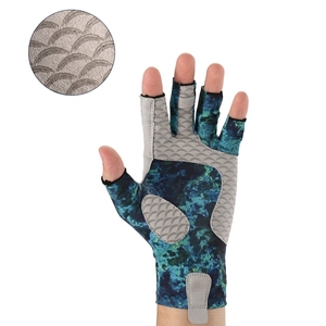 Guantes de Pesca Inteligentes, Medios Dedos, Sintéticos, con Impresión por Sublimación, Compatibles con Pantalla Táctil, Unisex, Antideslizantes, Resistentes al Desgaste, con Gancho, para Otoño - Product Image 3