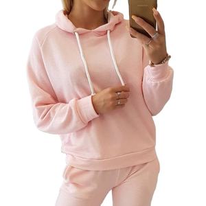 Sweat à capuche solide pour femmes pull à capuche fabriqué de manière durable sweat à capuche rose sweat à capuche 300gsm manches raglan ourlet fendu sweat à capuche kangourou - Product Image 1