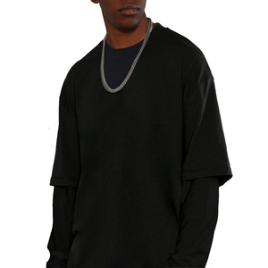 Camiseta Glory Custom Oversized con estampado gráfico desgastado, nueva camiseta moderna de manga larga de doble capa para ropa urbana unisex. - Product Image 3