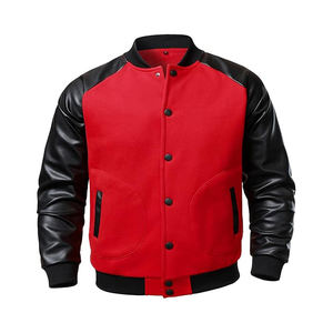 Blouson universitaire court pour homme en mélange laine et polyester, style moderne, coupe ajustée, mode streetwear, manteau d'hiver - Product Image 1