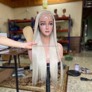 Perruques de cheveux naturels vietnamiens lisses et raides, sans colle, avec dentelle frontale, densité 200%, couleur personnalisable, sans nœuds - Product Image 4