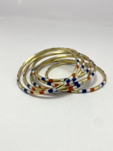 <b>Silver</b> Beaded Black Brass Bangle Handmade in India Resin and Brass Fashionable Bangles Custom directly from Manufacturer - Product Image 2