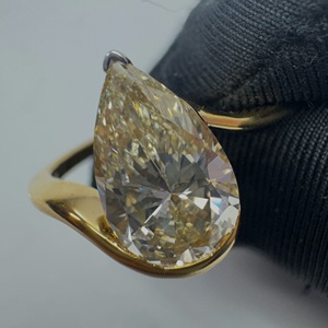 Pear Cut Lab Grown <b>Diamond</b> Solitaire <b>Ring</b> in 18K Yellow Gold | 1.75 CT - Product Image 4