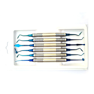 Dental Composite Filling Instrument Set Blue <b>Titanium</b> Coated Ergonomic Grip Reusable Restorative Surgical Tools Manual CE - Product Image 6