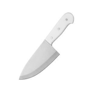 Couteaux utilitaires haut de gamme en acier inoxydable avec lame large incurvée et tranchante et manche à triple rivet blanc pour la viande en cuisine - Product Image 3