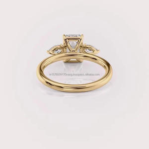Anillo de compromiso de moissanita más vendido para mujer, con diseño de lujo y artesanía fina, disponible para la venta - Product Image 3
