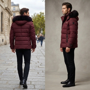 Veste d'hiver matelassée pour femme avec capuche en fausse fourrure, parka chaude zippée, multi-poches, manteau d'extérieur, OEM ODM, vente en gros - Product Image 4