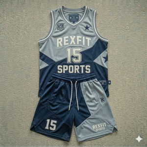 Ensemble d'uniformes de basketball personnalisés REXFIT SPORTS avec logo, pour adultes, en polyester léger, à séchage rapide, vêtements de sport d'entraînement - Product Image 5
