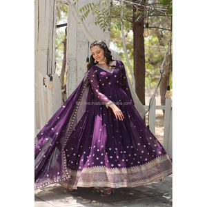 COLLECTION GOWN-WITH-DUPATTA 2024 Costumes musulmans traditionnels Anarkali pour les festivals de mariages Améliorez votre style comme la quintessence - Product Image 3