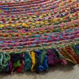 Tapis en tissu recyclé personnalisés avec des volants en tissu multicolores de couleurs assorties, adaptés aux magasins de décoration intérieure - Product Image 4